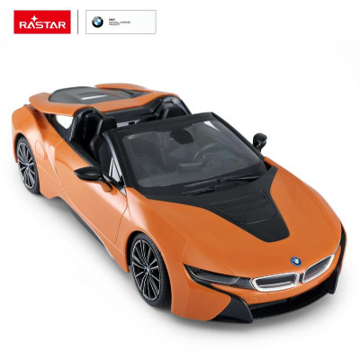 Rastar BMW i8 1:12, licence, LED, metalický lak, oranžové