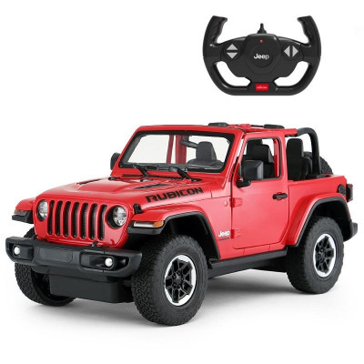 Rastar Jeep Wrangler Rubicon 1:14, licence, LED, metalický lak, červené