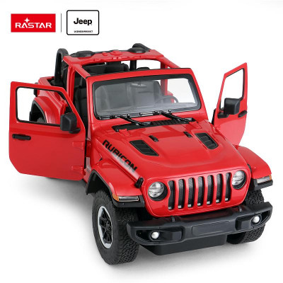 Rastar Jeep Wrangler Rubicon 1:14, licence, LED, metalický lak, červené