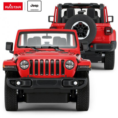 Rastar Jeep Wrangler Rubicon 1:14, licence, LED, metalický lak, červené