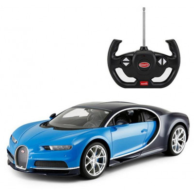 RASTAR Bugatti Chiron 1:14, licence, metalický lak, odružená př. kola , modré