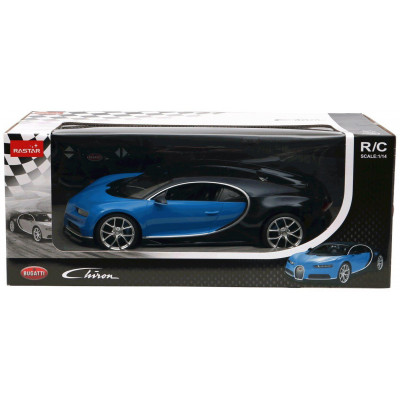 RASTAR Bugatti Chiron 1:14, licence, metalický lak, odružená př. kola , modré