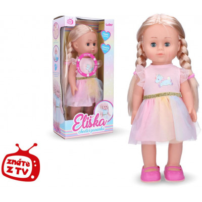 Eliška chodiaca bábika 41 cm, ružové šaty
