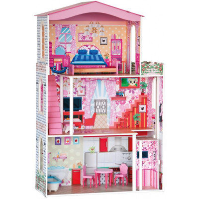 Domček - veľký, 7ks nábytku ( pre bábiky typu Barbie)