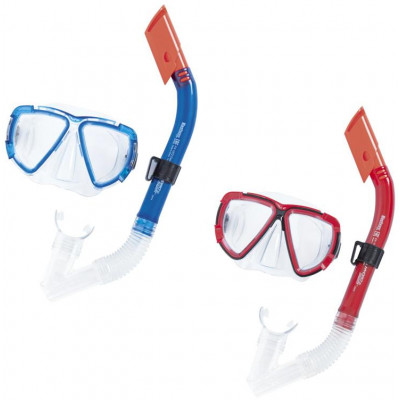 Šnorchlovací set BLACKSTRIPE - okuliare a šnorchel - mix 2 farby (modrá, červená)
