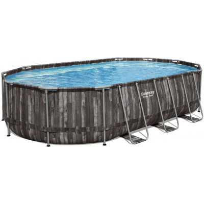 Nadzemný bazén oválny Power Steel, kartušová filtrácia, schodíky, plachta, 6,1m x 3,66m x 1,22m