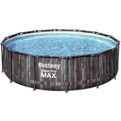 Nadzemný bazén guľatý Steel Pre MAX, kartušová filtrácia,schodíky,plachta,priemer 4,27m, výška 1,07m