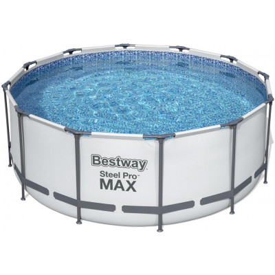 Nadzemný bazén guľatý Steel Pro MAX, kartušová filtrácia,schodíky,plachta,priemer 3,66m, výška 1,22m