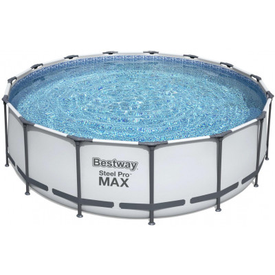 Nadzemný bazén guľatý Steel Pro MAX, kartušová filtrácia,schodíky,plachta,priemer 4,57m, výška 1,22m