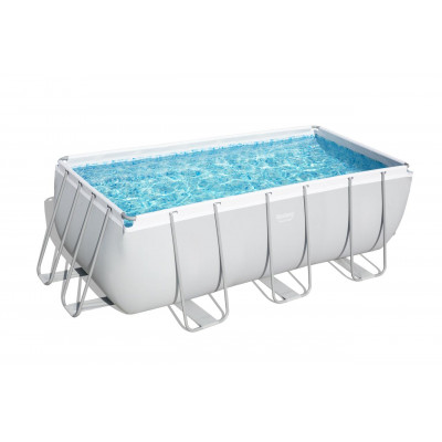 Nadzemný bazén obdĺžnikový Power Steel, piesková filtrácia, schodíky, 4,12m x 2,01m x 1,22m