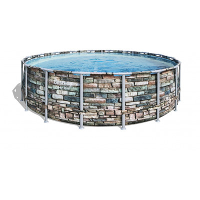 Nadzemný bazén kruhový Power Steel, kartušová filtrácia,schodíky,plachta,priemer 5,49m, výška 1,32m