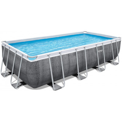 Nadzemný bazén obdĺžnikový Power Steel, kartušová filtrácia,schodíky,plachta, 4,88m x 2,44m x 1,22m
