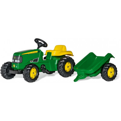 Šliapací traktor Rolly Kid J. Deere s vlečkou - zelený