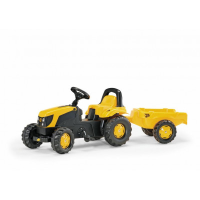 Šliapací traktor Rolly Kid JCB s vlečkou žltý