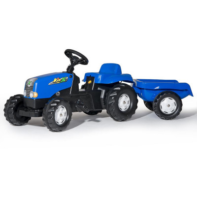 Šliapací traktor Rolly Kid s vlečkou modrý
