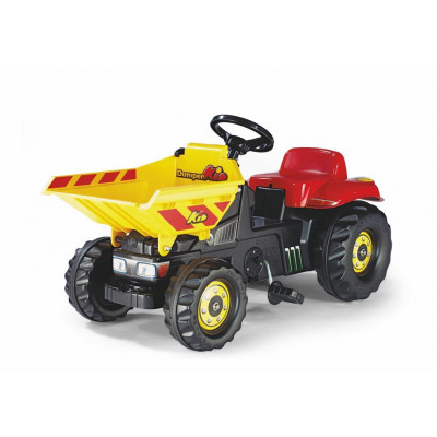 Šliapací traktor Dumper Kid - žltočervený