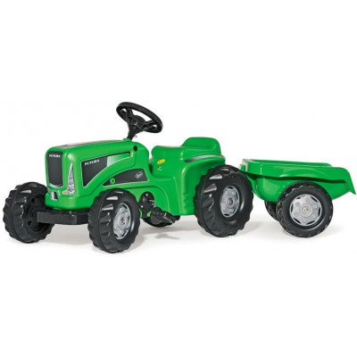 Šliapací traktor Kid Futura s vlečkou zelený