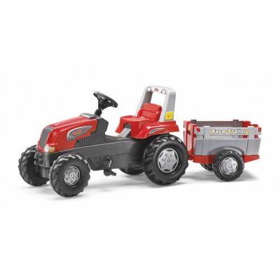 Šliapací traktor Rolly Junior RT s vlečkou červeno-šedý