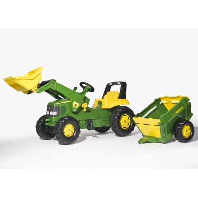 Šliapací traktor Rolly Junior John Deere s nakladačom a vlekom (špec. ponuka 2015)