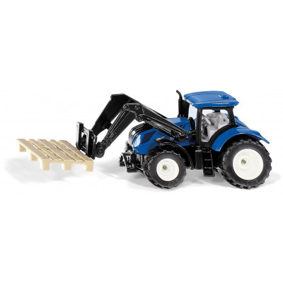 SIKU Blister - traktor New Holland s paletovými vidlami a paletou