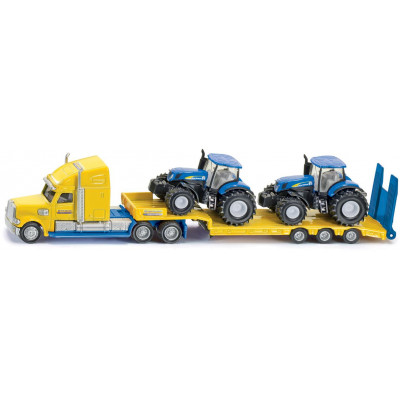 SIKU Super - Ťahač s vlekom a 2 traktormi New Holland 1:87