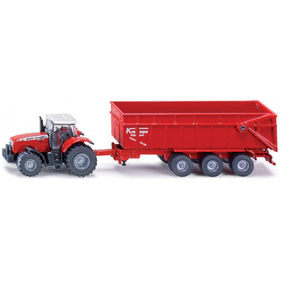 SIKU Farmer - Traktor Massey Ferguson s prívesom, mierka 1:87