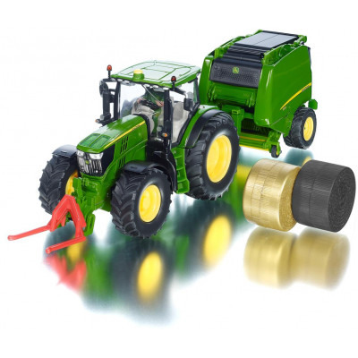 SIKU Farmer - Traktor John Deere + balíkovačka 1:32