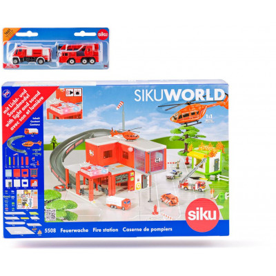 SIKU World - hasičská stanica s hasičskými autami