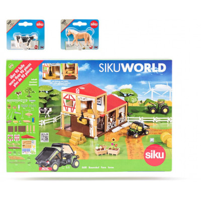 SIKU World - farma, 2 kone a 2 kravy