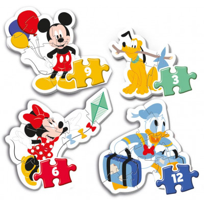 Puzzle 3 + 6 + 9 + 12 dielikov My first puzzle - Mickey Mouse