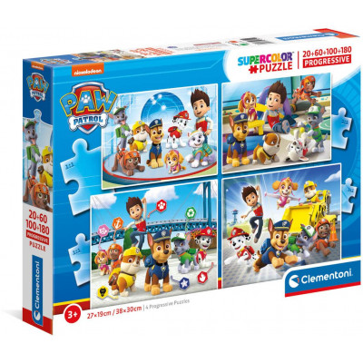 Puzzle 20 + 60 + 100 + 180 dielikov - Paw Patrol