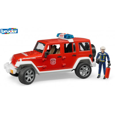 Záchranné autá - požiarny Jeep Wrangler s hasičom