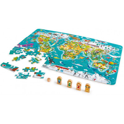 Detské puzzle - Mapa sveta 2 v 1