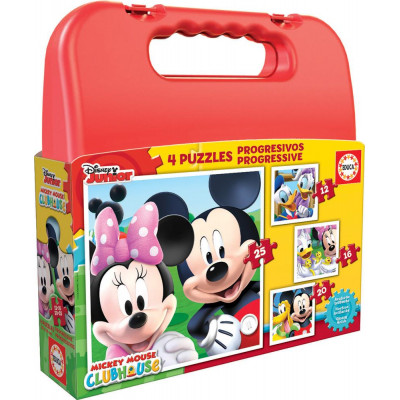Puzzle v kufríku - Mickey Mouse (12+16+20+25ks)