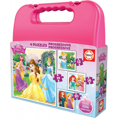 Puzzle v kufríku - Disney Princess (12+16+20+25ks)