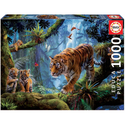 Puzzle 1000 dielikov - Tiger na strome