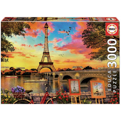 Puzzle 3000 dielikov - Západ slnka v Paríži