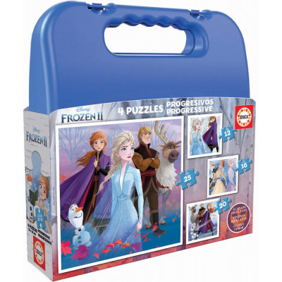 Puzzle v kufríku - Frozen II (12+16+20+25ks)