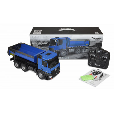 Amewi kamion Mercedes-Benz Arocs licence DUMP TRUCK 1:14, 2,4 GHz, RTR, modrý