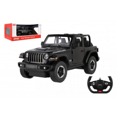 Auto RC Jeep Wrangler Rubicon čierny plast 29cm 2,4GHz na diaľk. ovl. na batérie v krabici 44x19x26