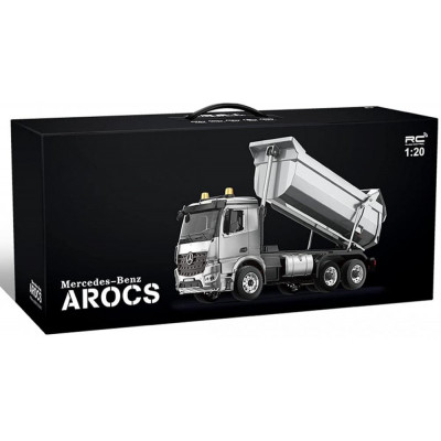 S-idea® Mercedes-Benz Arocs RC kovový sklápěč, 1:20, 4WD, šedý