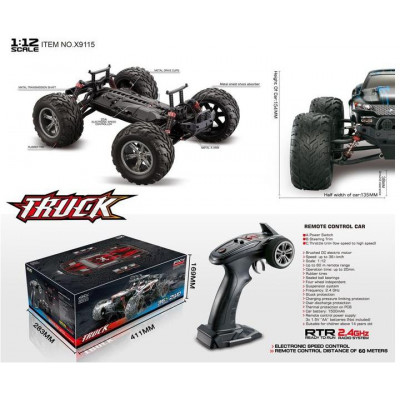 S-idee® RC auto Buggy Monstertruck 1:12, 2,4 GHz rychlost až 40 km/h, LED, nová verze