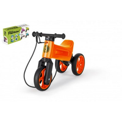 Odrážadlo FUNNY WHEELS Rider SuperSport oranž. 2v1+popruh, vyššie. sedla 28/30cm nos. 25kg 18m+ v kr