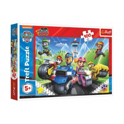 Puzzle Tlapková patrola na motorkách/Paw patrol 100 dielikov 41x27,5cm v krabici 29x19x4cm