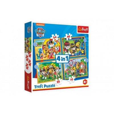 Puzzle 4v1 Prázdniny Tlapková Patrola / Paw Patrol 28,5x20,5cm v krabici 28x28x6cm