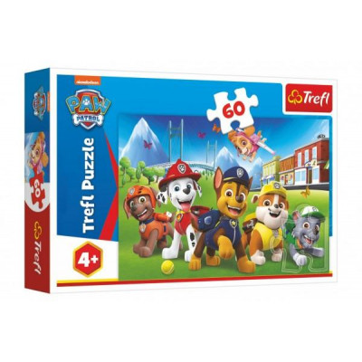 Puzzle Paw Patrol/Tlapková patrola v tráve 33x22cm 60 dielikov v krabici 21x14x4cm