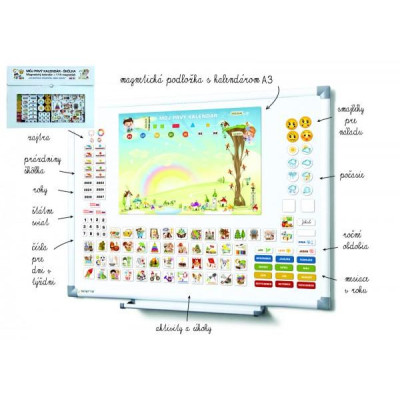 Kalendár magnetický - Škôlka 114ks magnetiek v kartóne 45x32x1cm SK verze
