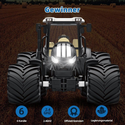 Korody RC TRAKTOR kovový 2,4 Ghz s širokými koly, LED osvětlení, zvuk