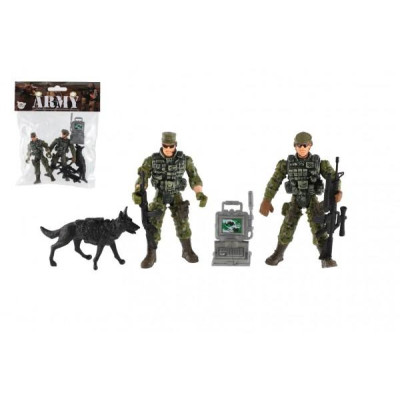 Sada vojaci so psom s doplnkami 6ks plast v sáčku 17x20x3cm
