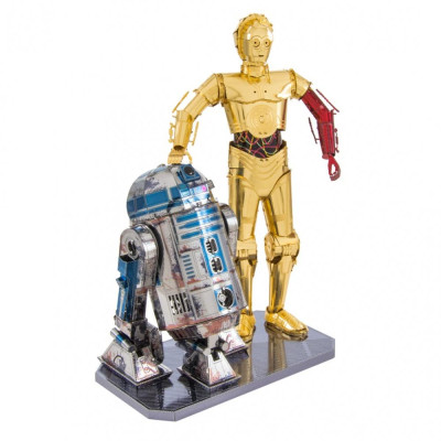 Luxusní ocelová stavebnice STAR WARS - C-3PO + R2-D2 Box verze
